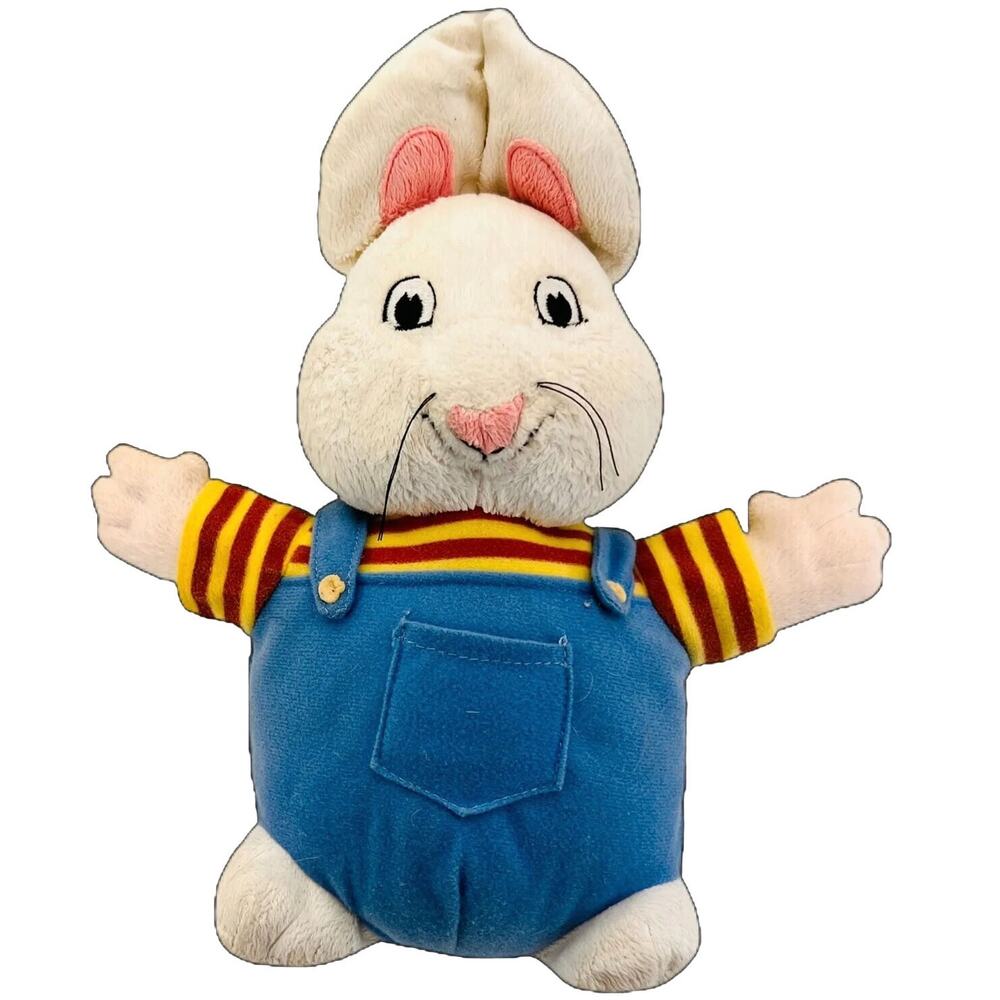 Max Ruby Bunny Plush 12 Inch Nick Jr Rabbit Toy 2006 Play Along Blue Overalls